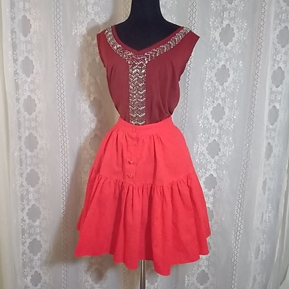 Vintage 1849 Authentic Ranchwear Made In USA Est Trademark Size S Skirt Mini